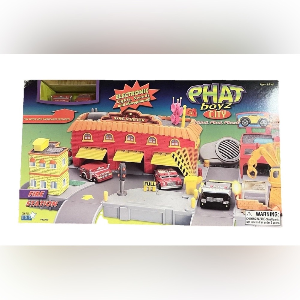 Vintage Phat‎ Boyz City Fire Station Playset Car New Y2K 2003 Toy Toys Rare
